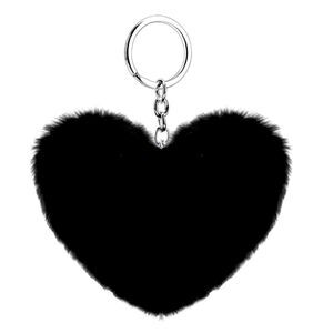 SALE Midnight Black Heart Plush Bag Charm Keychain